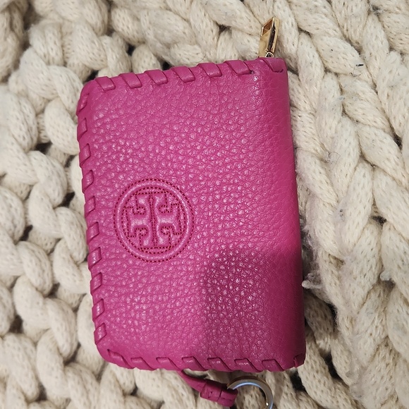 AUTH TORY BURCH MARION HOT PINK LEATHER WALLET - Picture 5 of 8